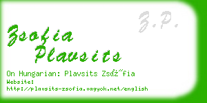 zsofia plavsits business card